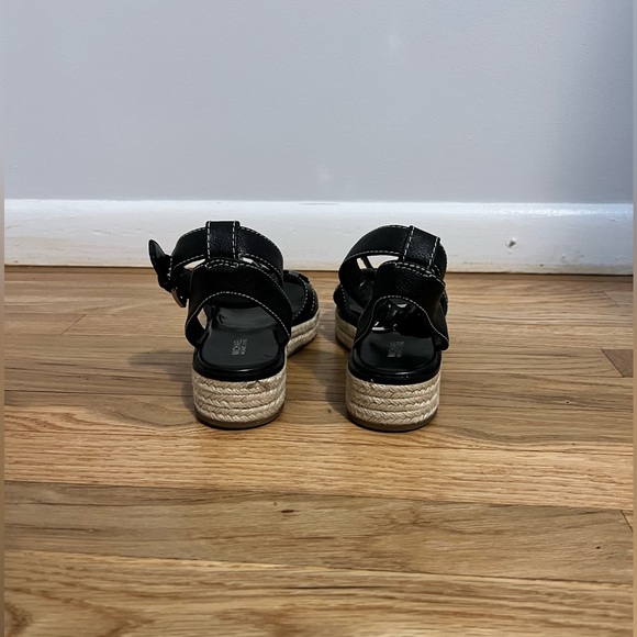 Michael Kors Black Ripley Pebbled Leather Espadrille Sandal - Picture 5 of 7